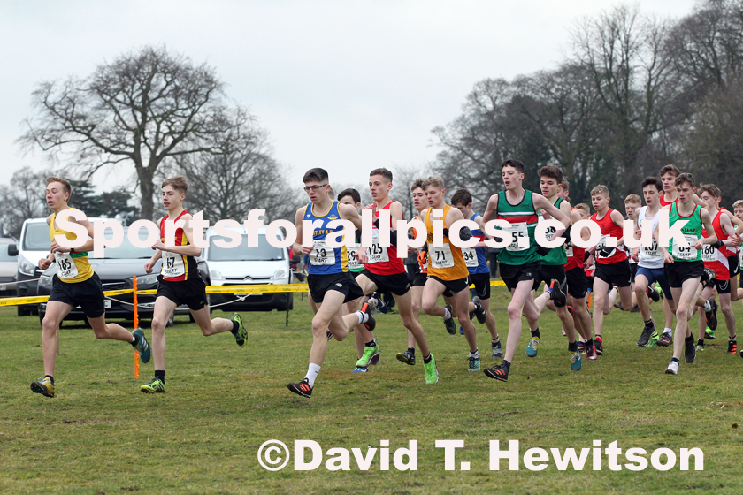 Boys under-15s Northern Cross Country Champs., Camp Hill Estate, Kirklington.  Photo: David T. Hewitson/Sports for All Pics